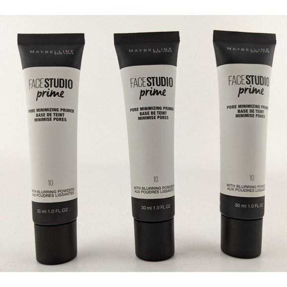 3 x Maybelline Face Studio Pore Minimising Primer 10 Blurring Powders 30ml NEW - Picture 2 of 9